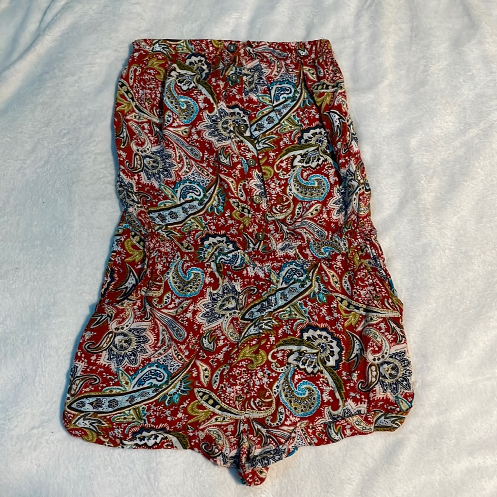 Feather Patterned Romper